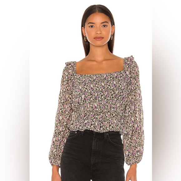 Astr The Label - Elva Bkack Fuchsia Top - Picture 2 of 10